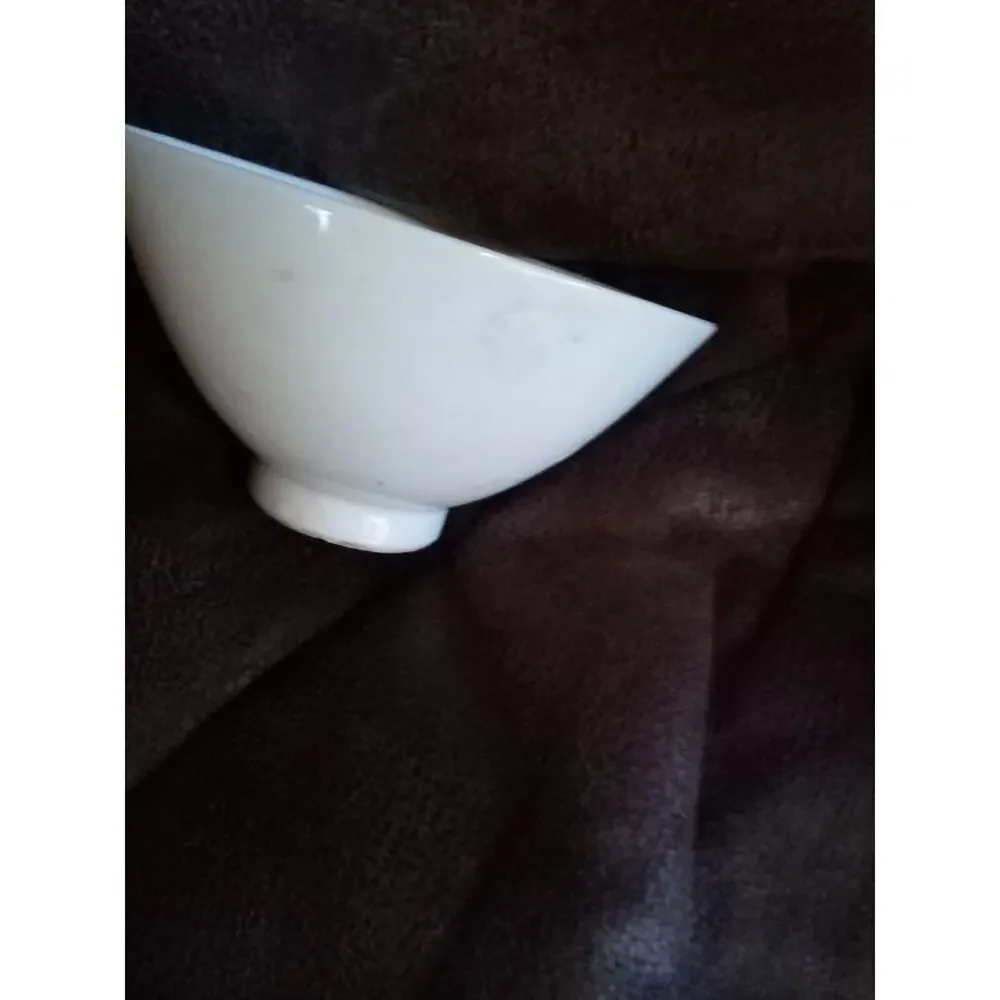 Japanese Porcelain 2.5 Inch Rice Bowl Vtg Chawan Red Tan Black Flower Leaf